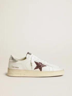Damskie buty Stardan z nappy z błyszczącą gwiazdką i metaliczną skórzaną wstawką na pięcie