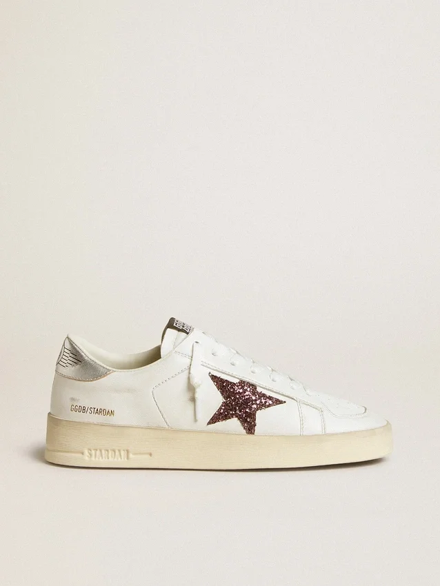 Damskie buty Stardan z nappy z błyszczącą gwiazdką i metaliczną skórzaną wstawką na pięcie