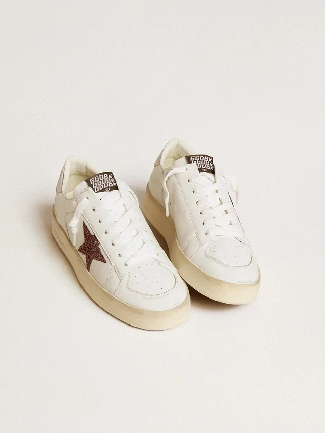 Damskie buty Stardan z nappy z błyszczącą gwiazdką i metaliczną skórzaną wstawką na pięcie