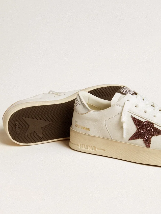 Damskie buty Stardan z nappy z błyszczącą gwiazdką i metaliczną skórzaną wstawką na pięcie