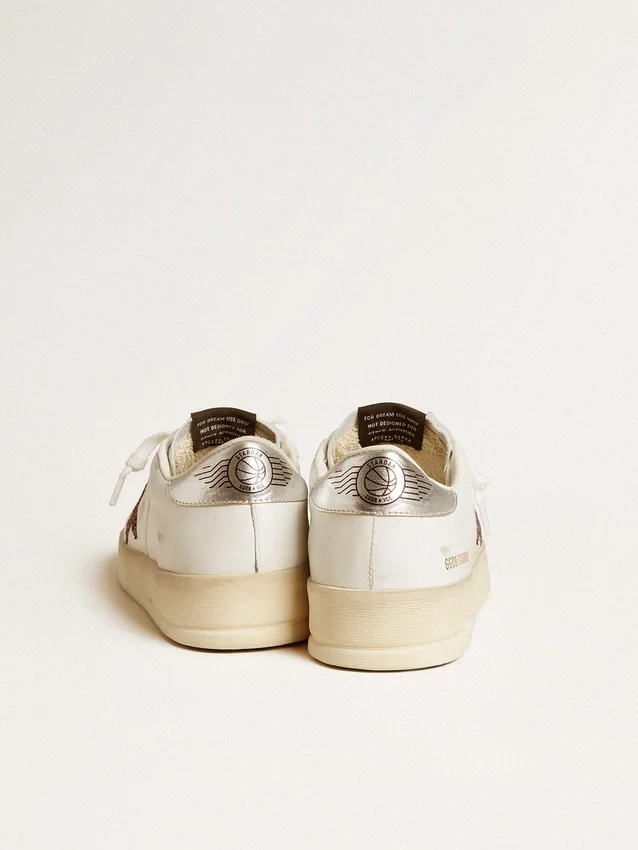 Damskie buty Stardan z nappy z błyszczącą gwiazdką i metaliczną skórzaną wstawką na pięcie
