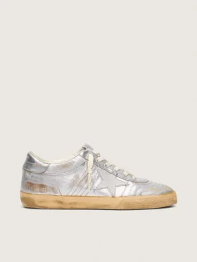 Męskie buty Super-Star LAB z metalicznej skóry nappa ze srebrną gwiazdą z TPU