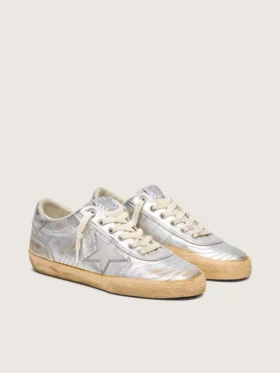 Damskie buty Super-Star LAB z metalicznej skóry nappa ze srebrną gwiazdą z TPU