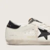 Damskie buty Super-Star LTD z białej skóry z czarną gwiazdą i detalami ze skóry kucyka