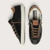 Damskie buty Super-Star LTD z czarnej brokatowej skóry z czarną skórzaną gwiazdką