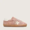 Damskie buty Super-Star LTD z różowego zamszu z platynową, metaliczną skórzaną gwiazdą
