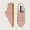 Damskie buty Super-Star LTD z różowego zamszu z platynową, metaliczną skórzaną gwiazdą