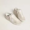 Damskie buty Super-Star LTD z zamszu z kryształami Swarovskiego i skórzaną gwiazdą w kolorze lodowej szarości