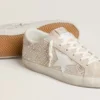 Damskie buty Super-Star LTD z zamszu z kryształami Swarovskiego i skórzaną gwiazdą w kolorze lodowej szarości