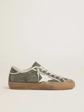 Damskie buty Super-Star LTD z zielonego płótna z białą skórzaną gwiazdą