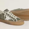 Damskie buty Super-Star LTD z zielonego płótna z białą skórzaną gwiazdą
