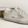 Damskie buty Super-Star Ski z jasnoszarego nylonu z metaliczną skórzaną gwiazdą i skórzaną wstawką na pięcie