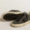 Damskie buty Super-Star z czarnymi kryształami Swarovskiego i czarną zamszową gwiazdką