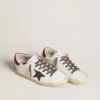Damskie buty Super-Star z nappy z brokatową gwiazdą i czerwoną naszywką na pięcie z nappy
