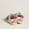 Damskie buty Super-Star z nappy z brokatową gwiazdą i czerwoną naszywką na pięcie z nappy
