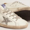 Damskie buty Super-Star z podszewką z owczej skóry i srebrną błyszczącą gwiazdką