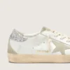 Damskie buty Super-Star z szarą gwiazdą i srebrną błyszczącą wstawką na pięcie