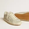 Damskie buty Super-Star z szarą zamszową gwiazdą i siateczką z kryształami Swarovskiego