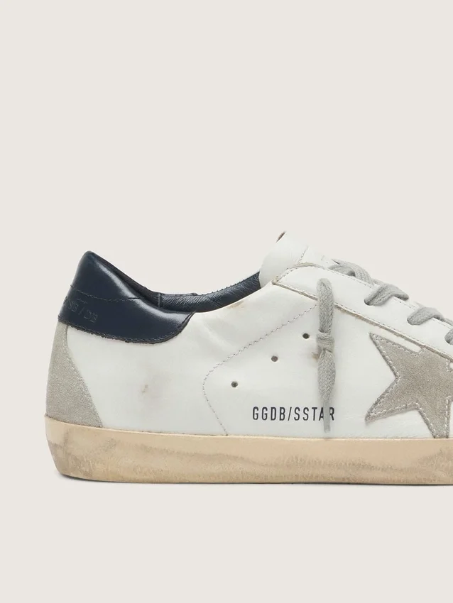 Damskie buty Super-Star z zamszową gwiazdą i niebieską wstawką na pięcie