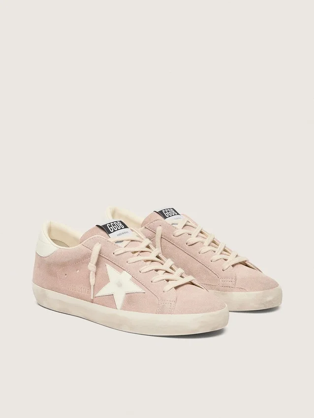Damskie buty Super-Star z zamszu w kolorze pudrowego różu z białą gwiazdką