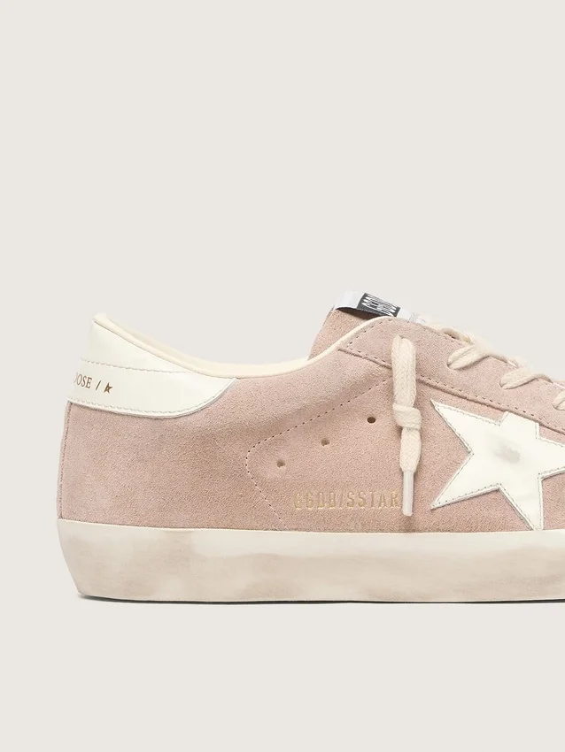 Damskie buty Super-Star z zamszu w kolorze pudrowego różu z białą gwiazdką