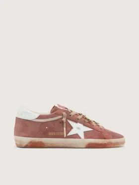 Męskie buty Super-Star z zardzewiałego zamszu z metaliczną platynową skórzaną gwiazdą