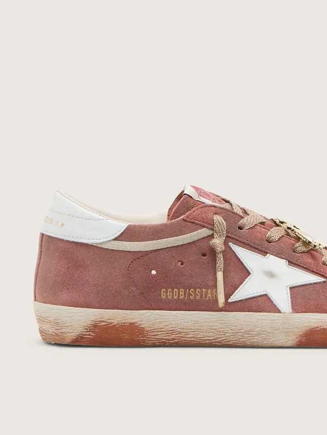 Męskie buty Super-Star z zardzewiałego zamszu z metaliczną platynową skórzaną gwiazdą
