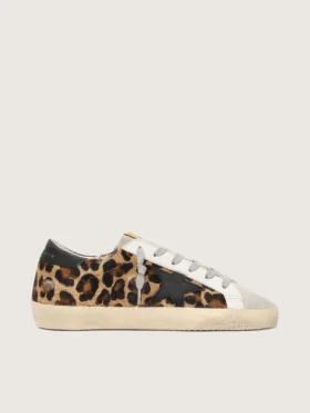 Damskie buty Super-Star ze skóry w panterkę