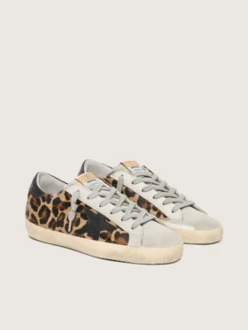 Damskie buty Super-Star ze skóry w panterkę