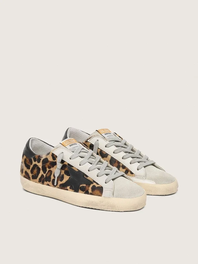 Damskie buty Super-Star ze skóry w panterkę