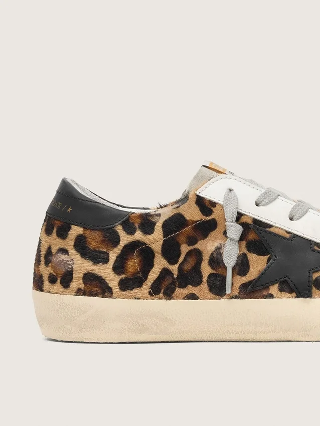 Damskie buty Super-Star ze skóry w panterkę
