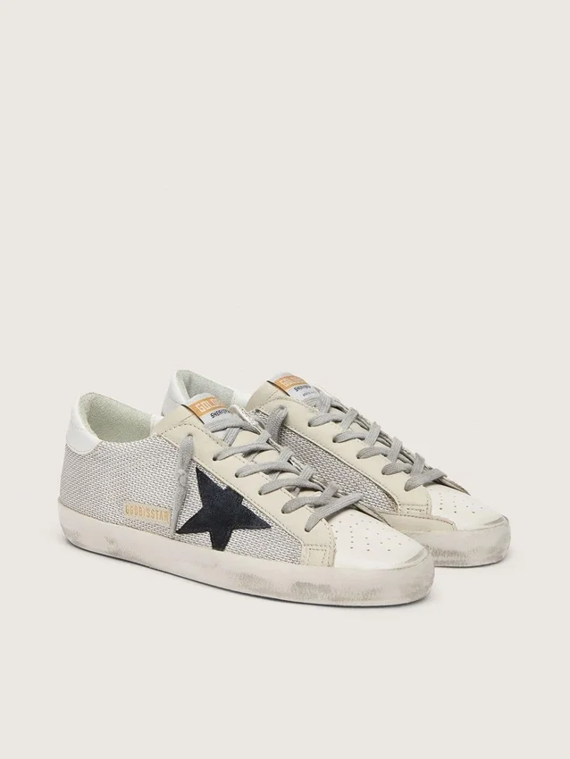 Damskie buty Super-Star ze skóry z czarną gwiazdą