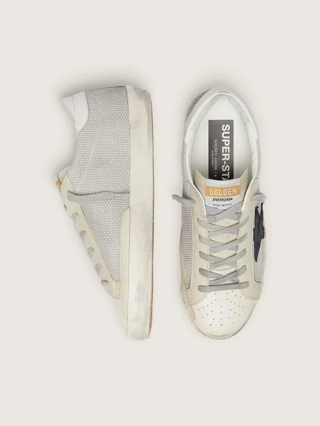 Damskie buty Super-Star ze skóry z czarną gwiazdą