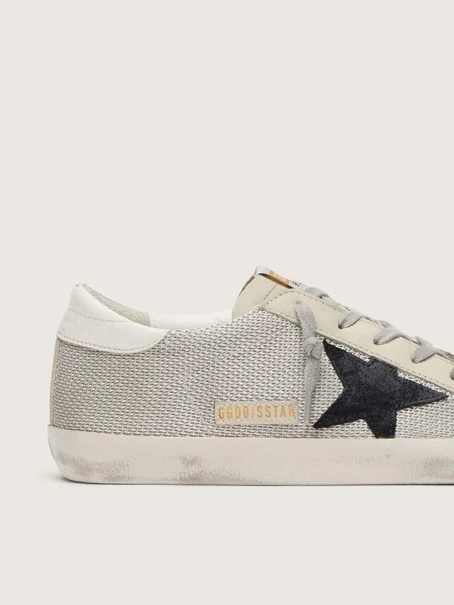 Damskie buty Super-Star ze skóry z czarną gwiazdą
