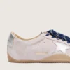 Damskie buty True-Star z pastelowo-różowego zamszu ze srebrną gwiazdą i naszywką na pięcie