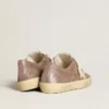 Damskie buty V-Star z jasnobrązowego zamszu z metalicznym połyskiem i kremową skórzaną gwiazdą