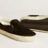Damskie buty VCE Penstar z czarnego zamszu z czarną skórzaną wstawką na pięcie