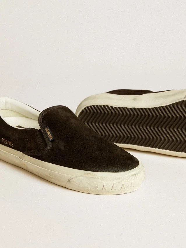 Damskie buty VCE Penstar z czarnego zamszu z czarną skórzaną wstawką na pięcie