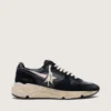 Damskie buty z Running Sole z czarnej skóry nappa i zamszu
