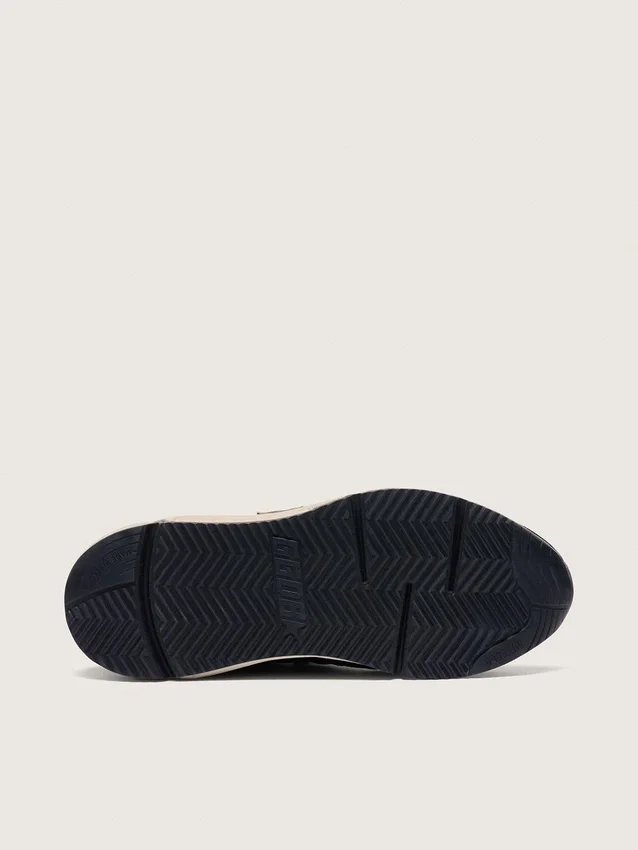 Damskie buty z Running Sole z czarnej skóry nappa i zamszu