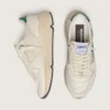 Damskie buty z Running Sole z kremowego nylonu i skóry z zieloną skórzaną gwiazdką