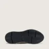 Damskie buty z Running Sole z kremowego nylonu i skóry z zieloną skórzaną gwiazdką