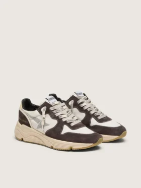 Damskie buty z Running Sole z nappy i brązowego zamszu z gwiazdką z kryształów Swarovskiego