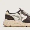 Damskie buty z Running Sole z nappy i brązowego zamszu z gwiazdką z kryształów Swarovskiego