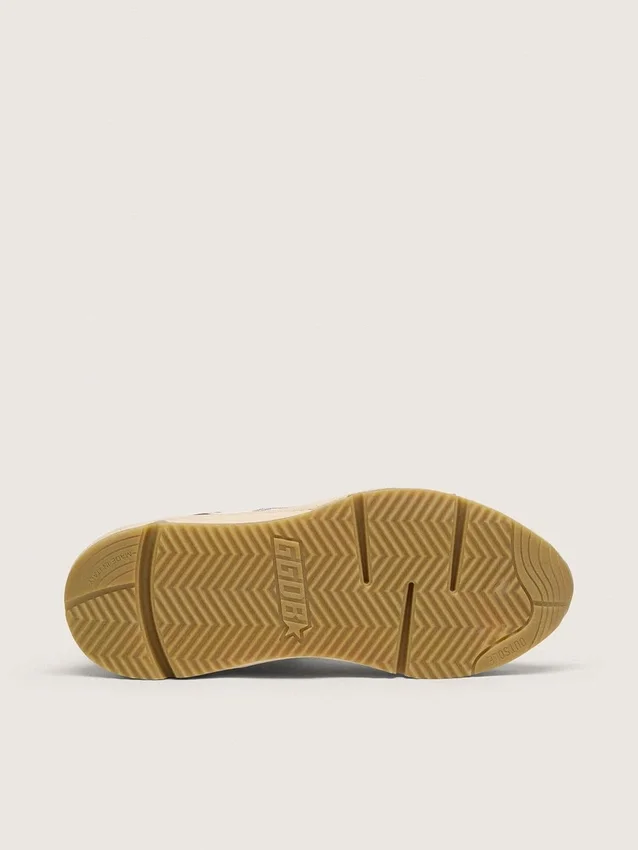 Damskie buty z Running Sole z nappy i brązowego zamszu z gwiazdką z kryształów Swarovskiego