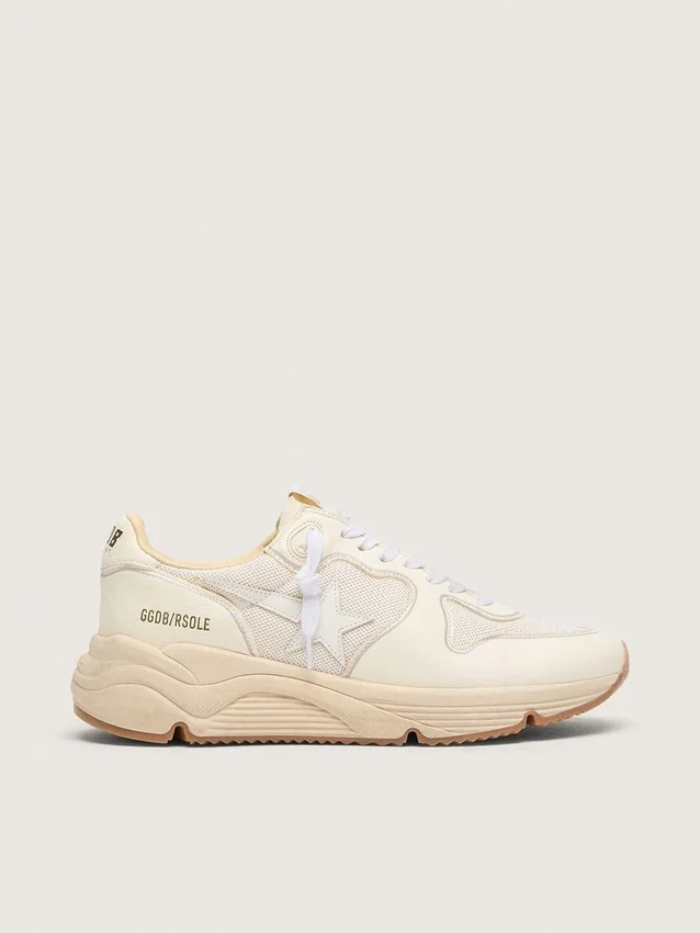 Damskie buty z Running Sole z siateczki i białej skóry nappa