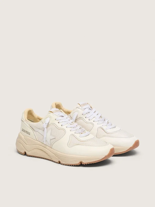 Damskie buty z Running Sole z siateczki i białej skóry nappa