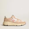 Damskie buty z Running Sole z siateczki i zamszu z różową gwiazdką i srebrną wstawką na pięcie
