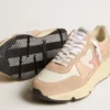 Damskie buty z Running Sole z siateczki i zamszu z różową gwiazdką i srebrną wstawką na pięcie