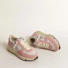 Damskie buty z Running Sole z szarej siateczki i zamszu ze srebrną brokatową gwiazdką